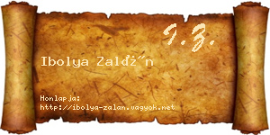 Ibolya Zalán névjegykártya